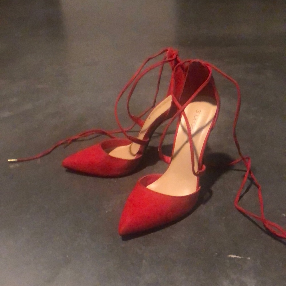 Red straps heels